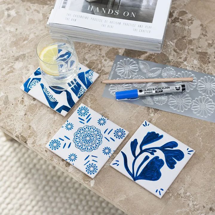 Set di mini dipinti creativi in porcellana - Sottobicchieri
