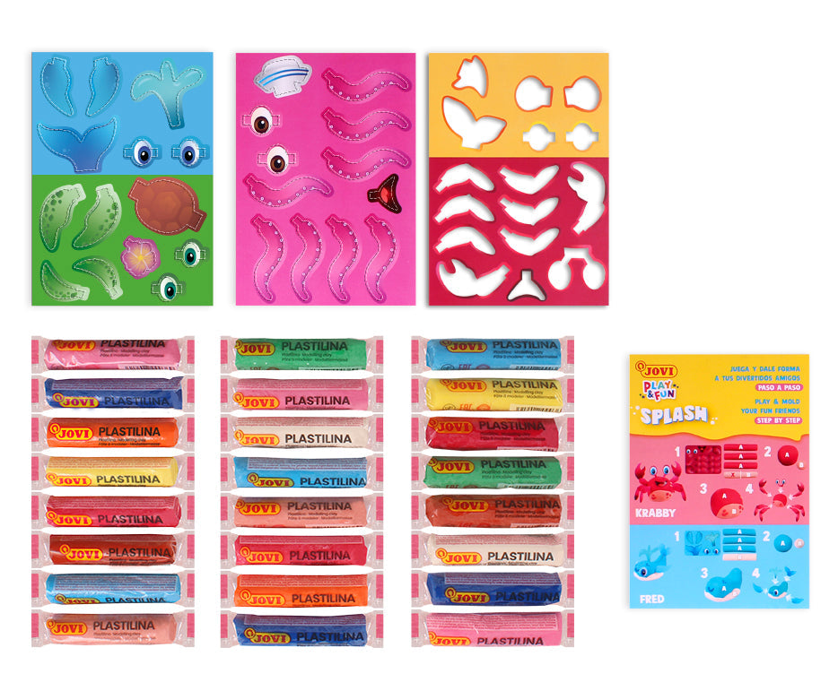Set di pasta per modellare JOVI Play&Fun Splash 360 g in valigetta