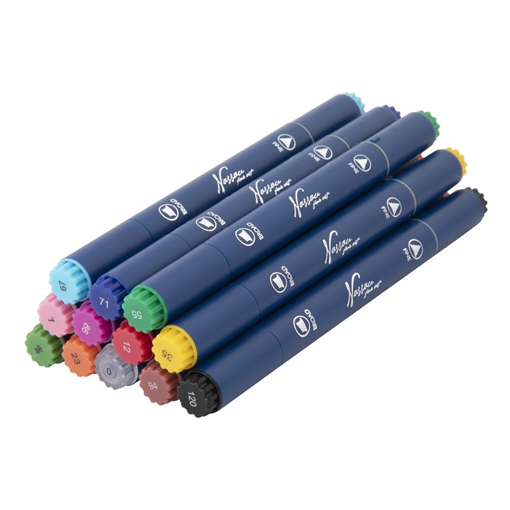 Set di pennarelli bifacciali Nassau Fine Art 12 pz.