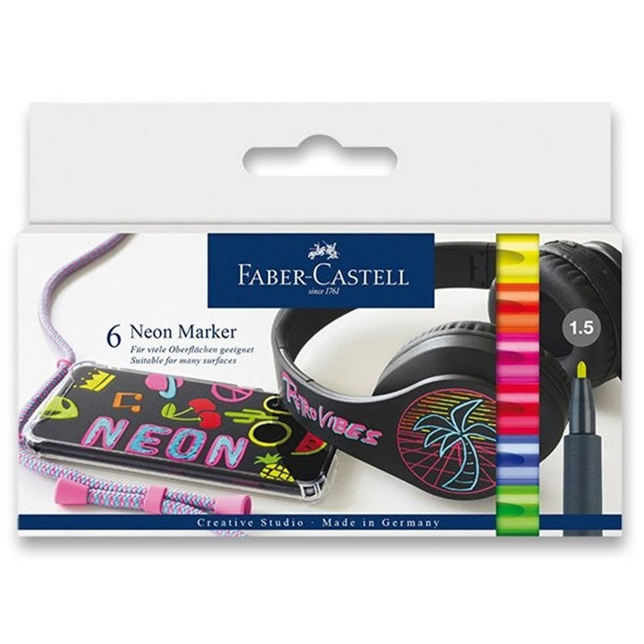 Set di pennarelli neon Faber Castell 6 pz