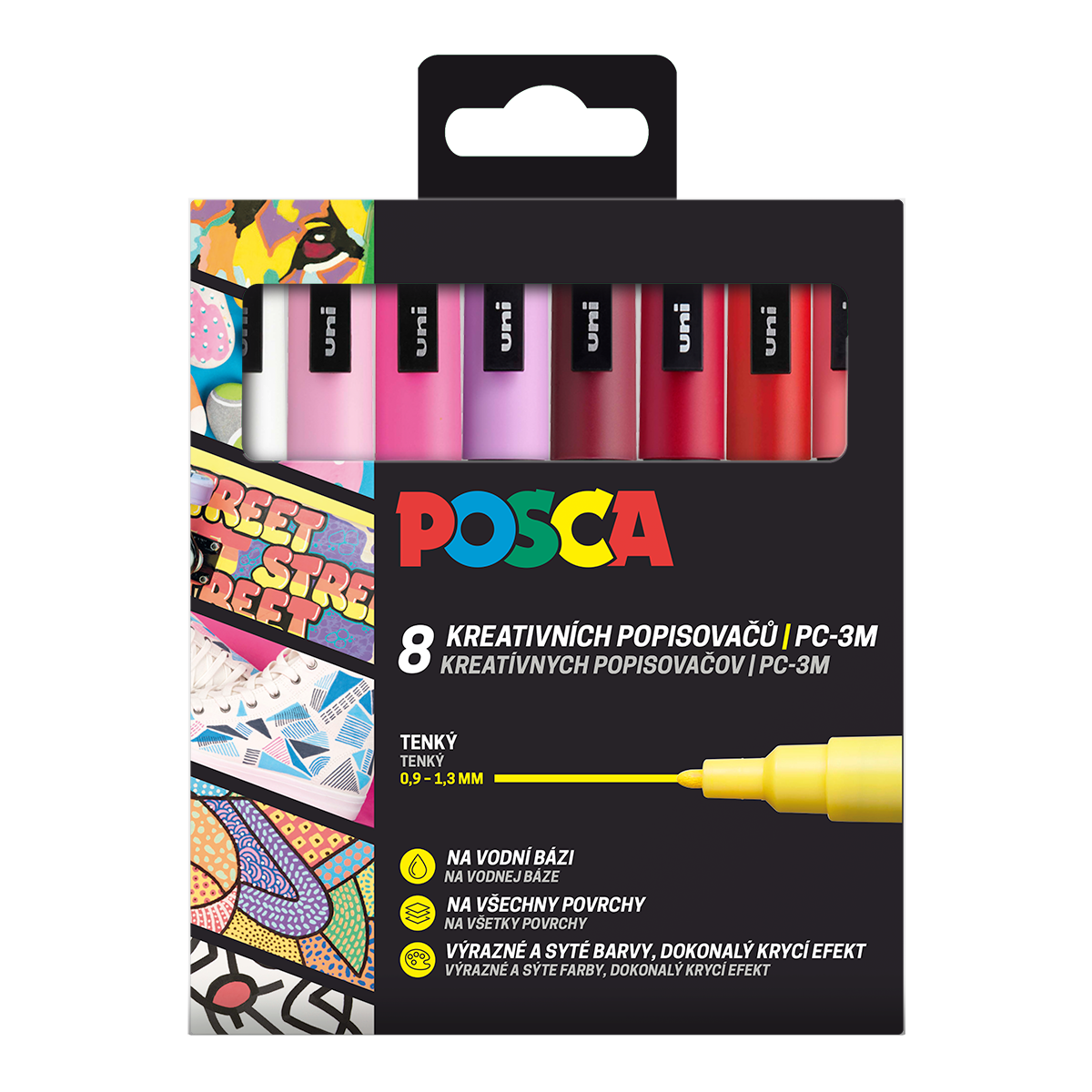 Set di pennarelli Posca PC-3M LOVE, 0,9 - 1,3 mm - mix toni caldi (8 pz)