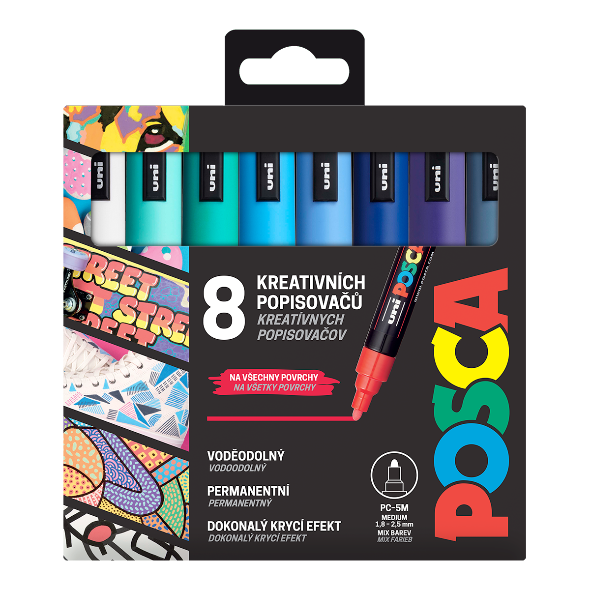 Set di pennarelli Posca PC-5M OCEAN, 1,8 – 2,5 mm – 8 pz