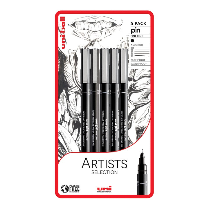 Set di pennarelli UNI PIN fineliner Artist Selection 5 pz.