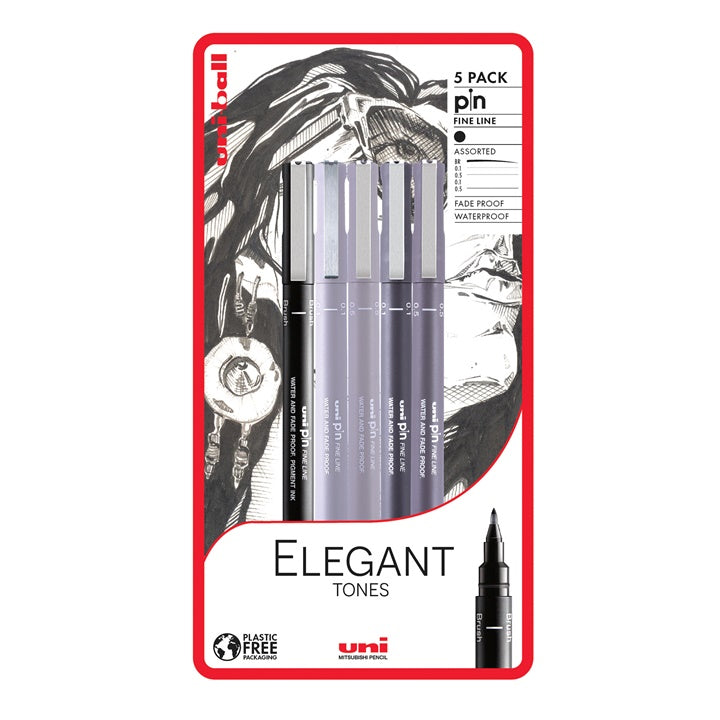 Set di pennarelli UNI PIN fineliner Elegant Tones 5 pz.
