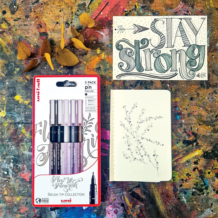 Set di pennarelli UNI PIN fineliner Flow and Flourish 5 pz.