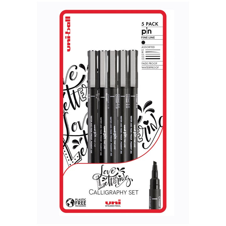 Set di pennarelli UNI PIN fineliner Love Lettering 5 pz.
