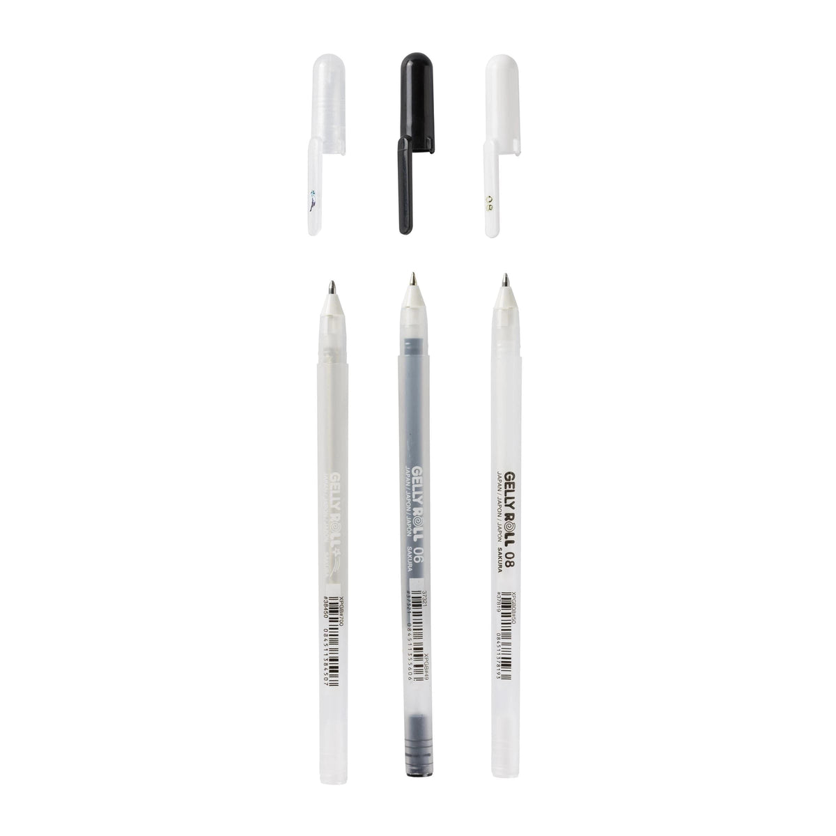 Set di penne gel SAKURA Gelly / 3 pz (trasparente, nero, bianco)
