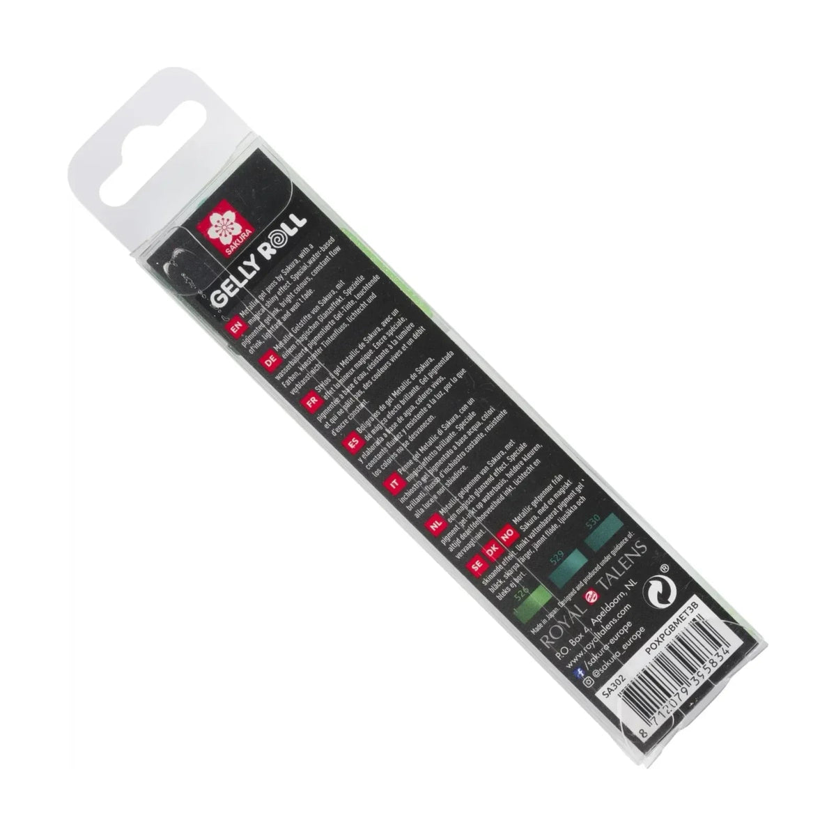 Set di penne gel SAKURA Gelly / 3 pz (trasparente, nero, bianco)
