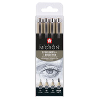 Set di penne tecniche Sakura Pigma Micron 3 fineliners a brush pen