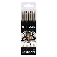 Set di penne tecniche Sakura Pigma Micron Manga Sepia - set di 4 pezzi