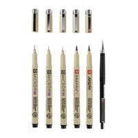 Set di penne tecniche Sakura Pigma Micron Manga - set di 6 pezzi neri