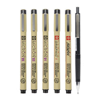 Set di penne tecniche Sakura Pigma Micron Manga - set di 6 pezzi neri