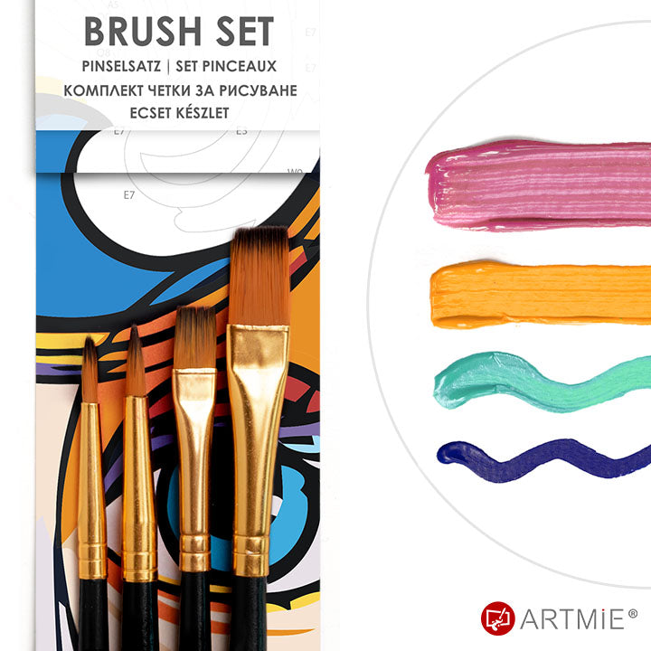 Set di pennelli sintetici ARTMIE 4 pezzi