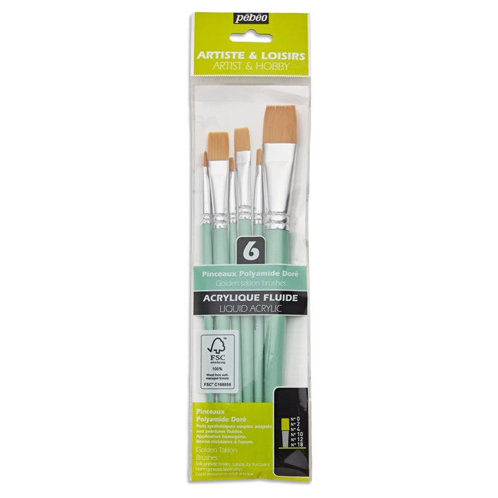 Set di pennelli sintetici Pebeo 6 pz.