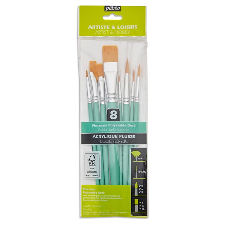 Set di pennelli sintetici Pebeo 8 pz.
