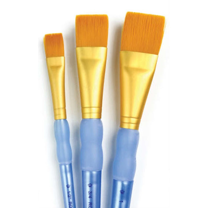 Set di pennelli sintetici piatti Royal & Langnickel 3 pezzi