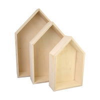 Set di scatole in legno a forma di casa Kreul