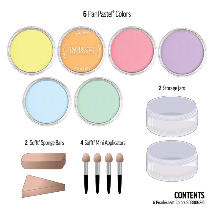 Set di sfumature perlescenti PanPastel - Oro, 6 pezzi