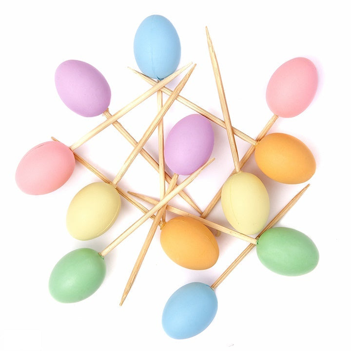 Set di uova colorate su bastoncini 12 pezzi | colori diversi