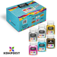 Set di vernici metallizzate MAMBO per tessuti e pelle