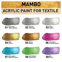 Set di vernici per tessuti e pelle Mambo Metallic