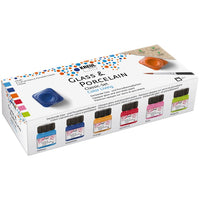 Set di vernici per vetro e porcellana KREUL 6 x 20 ml + pennello