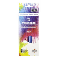 Set matite colorate triangolari con temperino Triocolor 12 pezzi