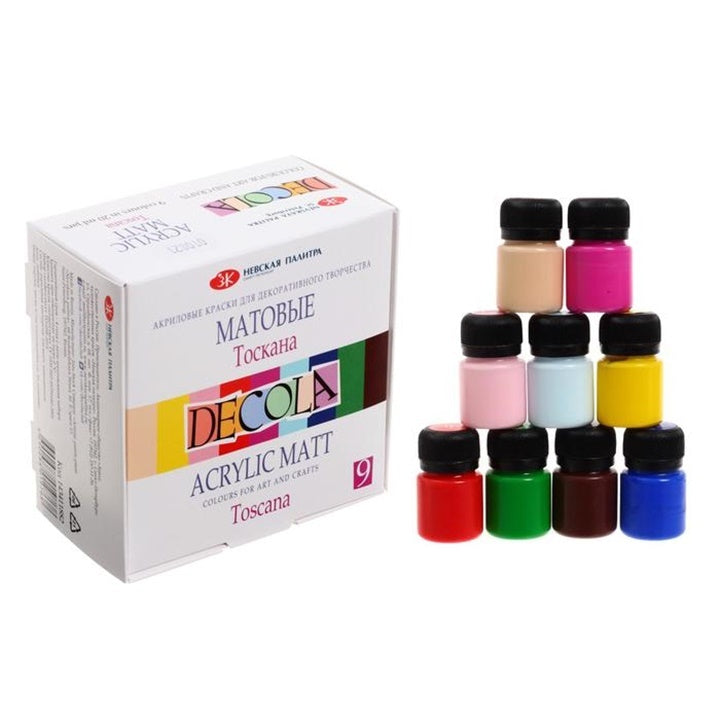 Set di colori acrilici opachi Decola 9x20 ml – Toscana