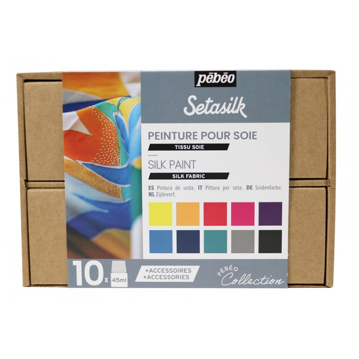 Set Pebeo colori per seta Setasilk - 10x45 ml