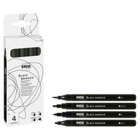 Set di pennarelli neri con punte assortite 4 pz — immagine 2