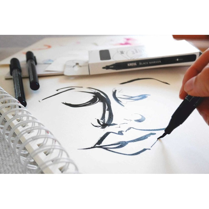 Set di pennarelli neri con punte assortite 4 pz — immagine 4