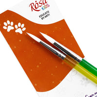 Pennelli sintetici ROSA Kids, set da 2 pezzi punte tonde