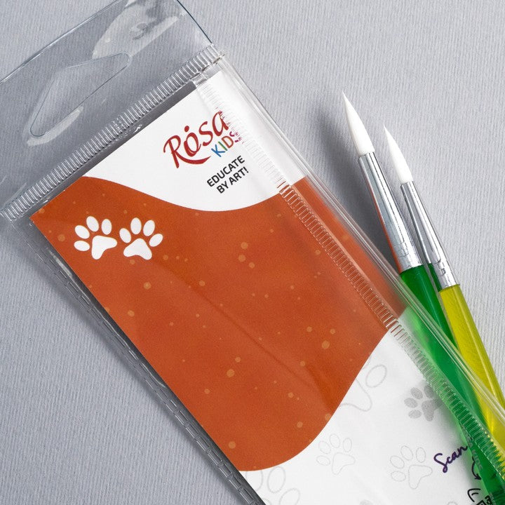 Manici ergonomici set pennelli sintetici ROSA Kids