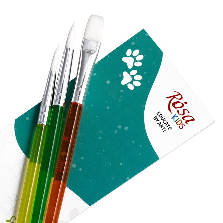 Set pennelli ROSA Kids 3 pezzi assortiti tondi e piatti