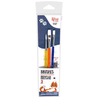 Set pennelli ROSA Kids sintetici, tre pennelli per pittura creativa