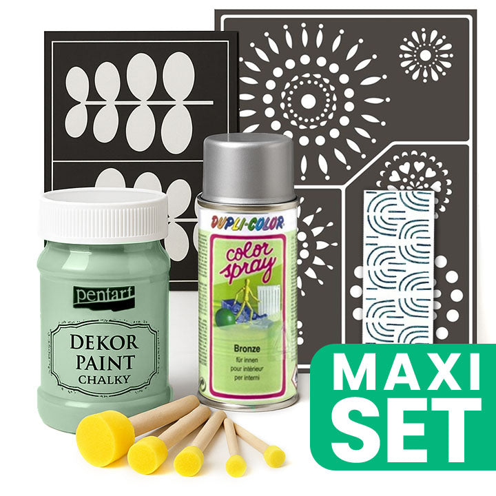 Set per il rinnovo dei mobili con vernice spray argento - Pistacchio