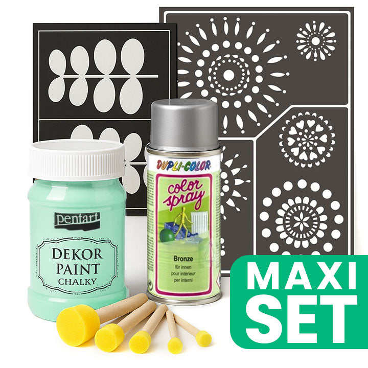 Set per il rinnovo dei mobili con vernice spray argento - Verde menta