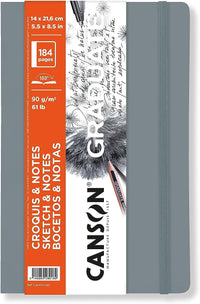 Sketchbook Canson Graduate Art Book 90 g copertina flessibile Light Grey - 184 fogli (14 x 21,6 cm)