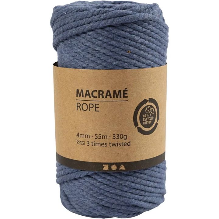 Filo macramè 4 mm x 55 m – Blu