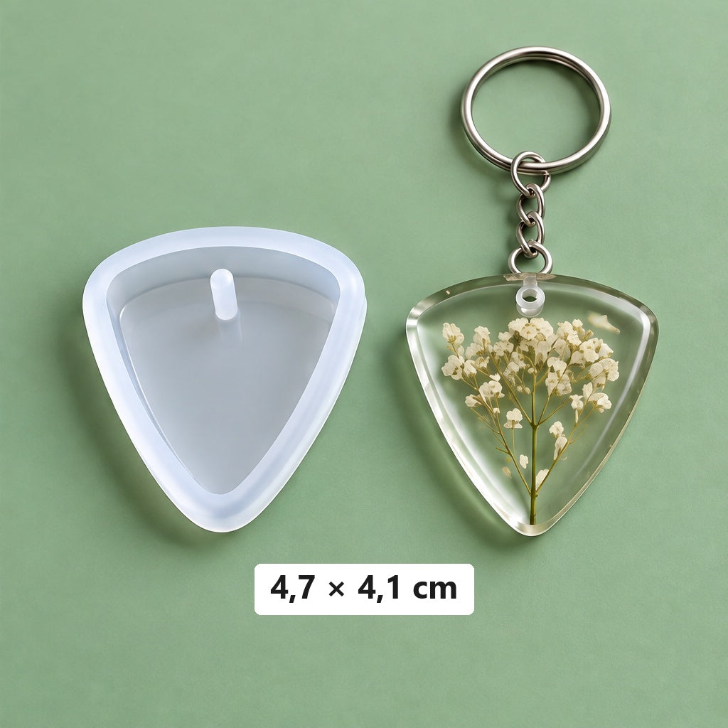 triangolo arrotondato 4,7 × 4,1 cm + 3 anelli per portachiavi