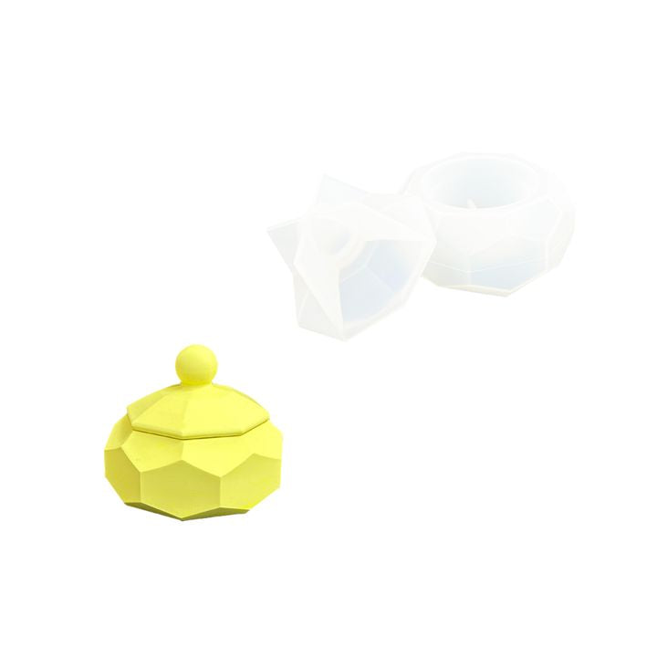 Stampo per colata in silicone 9,1x4,5x4cm - Scatola per gioielli sfaccettata