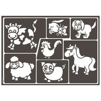 Stencil autoadesivo Animali divertenti A3