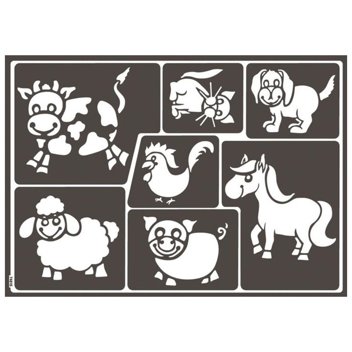Stencil autoadesivo Animali divertenti A3