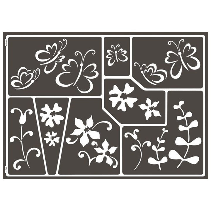 Stencil autoadesivo Butterfly Meadow A3