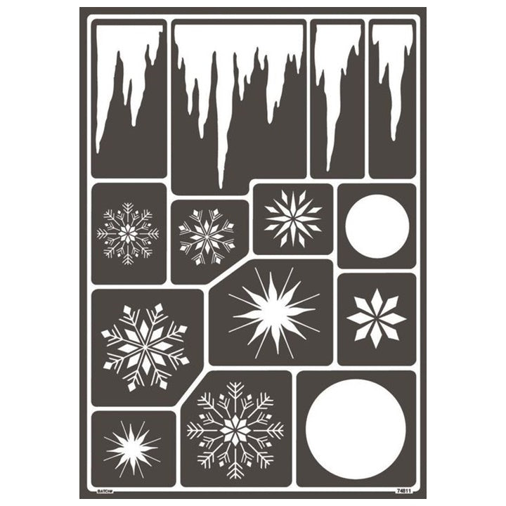 Stencil autoadesivo Fiocchi di neve A3