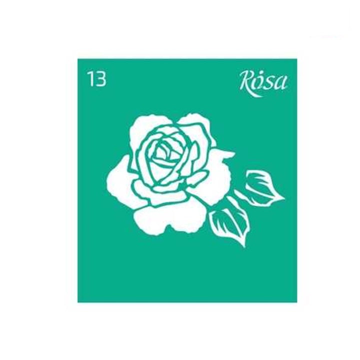Stencil autoadesivo Rosa Talent 9 x 10 cm - motivo n. 13