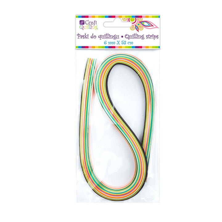 Strisce di carta per quilling 6 mm, 108 pz, tonalità pastello