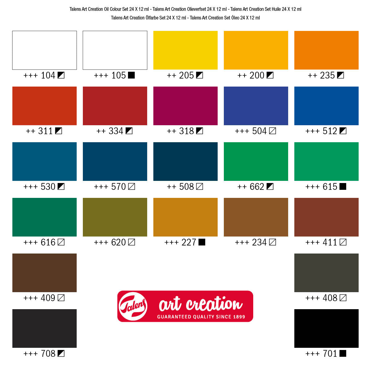 Set di colori a olio ROYAL TALENS Art Creation 24 x 12 ml