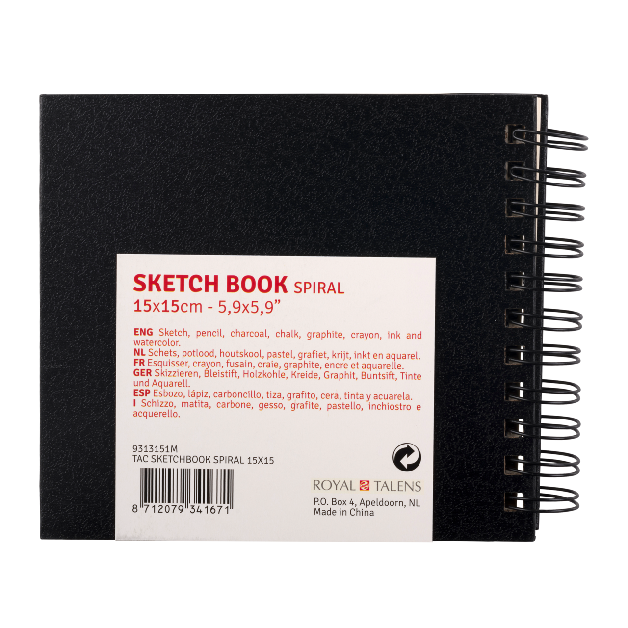Blocco da schizzo ROYAL TALENS Art Creation 15 x 15 cm, 110 g/m², 80 fogli