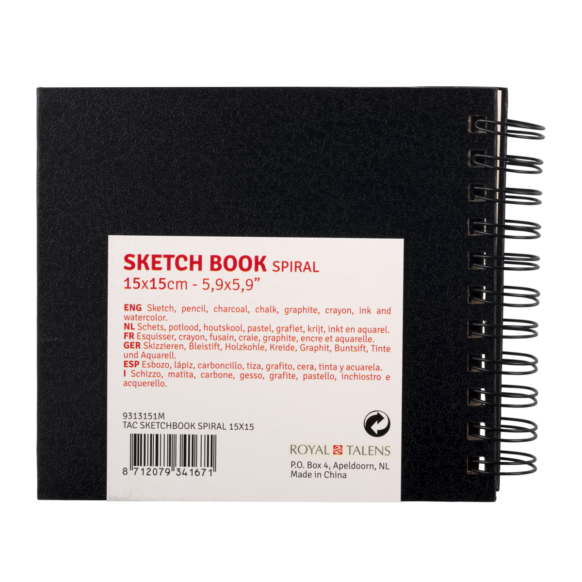 Blocco da schizzo ROYAL TALENS Art Creation 15 x 15 cm, 110 g/m², 80 fogli